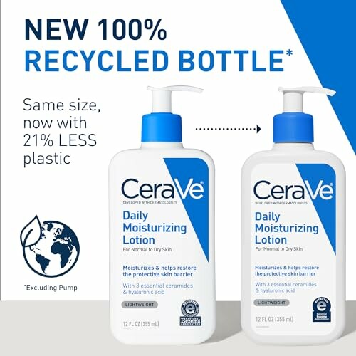 CeraVe daily moisturizing lotion in recycled bottle.