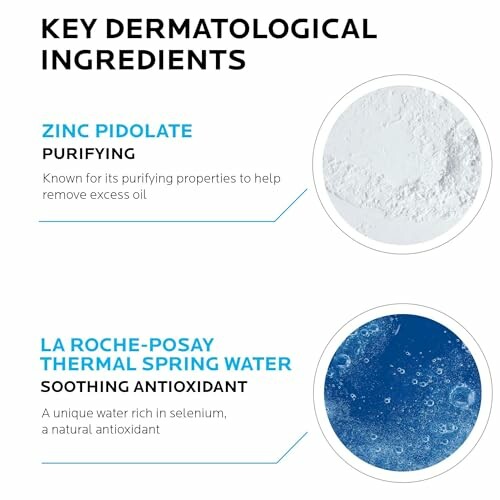 Key dermatological ingredients: Zinc Pidolate for purifying and La Roche-Posay Thermal Spring Water as a soothing antioxidant.