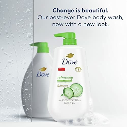 Dove Refreshing Body Wash with cucumber and green tea.