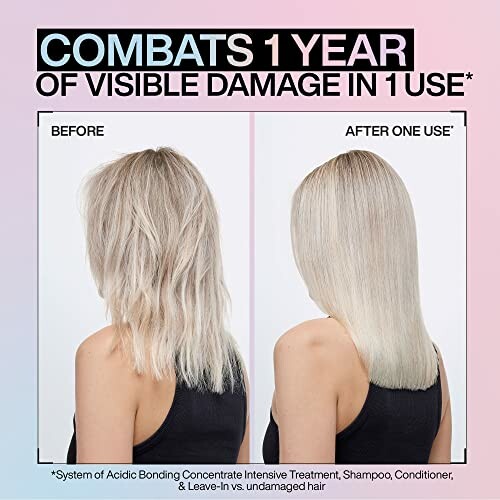 Before and after comparison of hair treatment results.