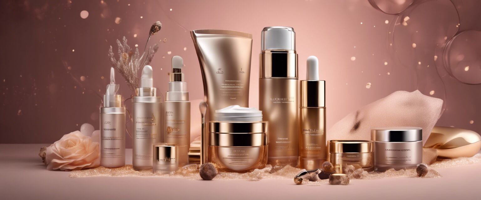 Luxury skincare products with application tools