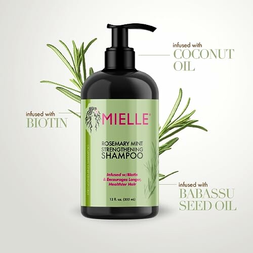 Mielle Rosemary Mint Strengthening Shampoo with coconut and babassu seed oil