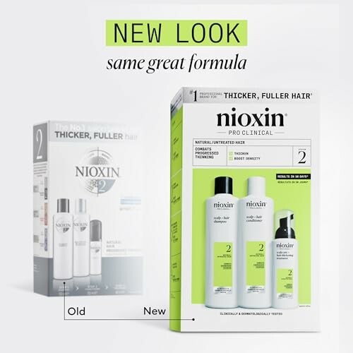 Nioxin hair product packaging with new look