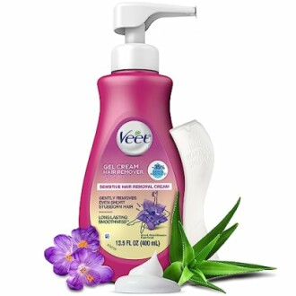 Veet gel cream hair remover with pump and spatula, 13.5 fl oz