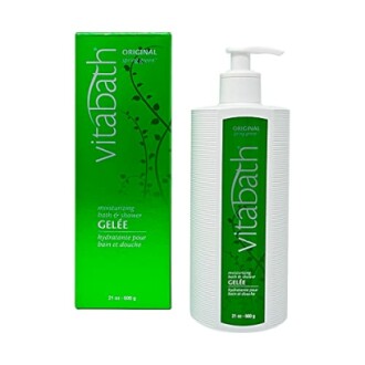 Vitabath Original Spring Green moisturizing bath and shower gel with pump.