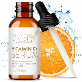 Vitamin C serum bottle with dropper and orange slice