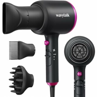 WavyTalk hair dryer with attachments including diffuser and comb